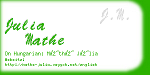 julia mathe business card